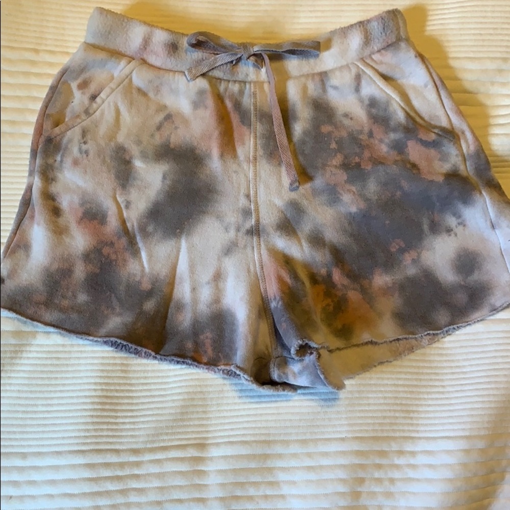 Free People Pink and Grey Tie Dye Shorts